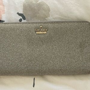 Kate Spade silver glitter wallet